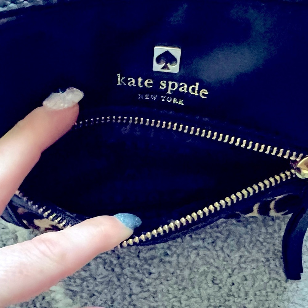 ♠️ Kate Spade ♠️ Black Leather and Calf Hair Leopard Crossbody Bag - Picture 4 of 13